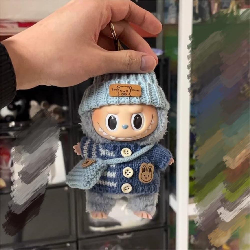 Labubu 洋服セット 17cm ラブブ人形用アクセサリー。人形のみの服なし(服6)