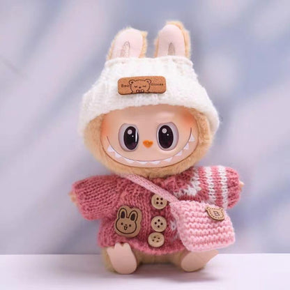 Labubu 洋服セット 17cm ラブブ人形用アクセサリー。人形のみの服なし(服6)