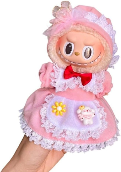 衣服のみ 17cmの人形に適しています 交換セット L Labubu 服ぬいぐるみ 対応 手作り デニムオーバーオール＆帽子セットL labubu clothes 手工製作アクセサリー かわいい ドール服 (LBB-76) [並行輸入品]