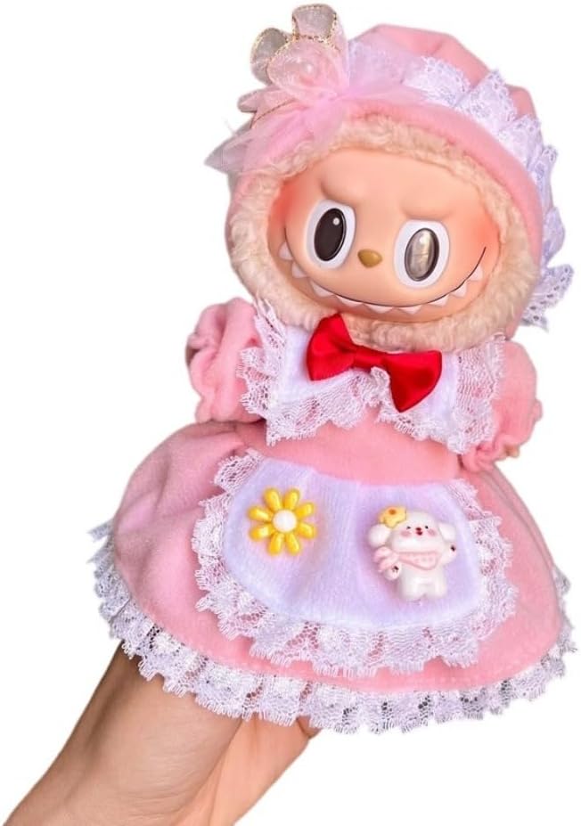 衣服のみ 17cmの人形に適しています 交換セット L Labubu 服ぬいぐるみ 対応 手作り デニムオーバーオール＆帽子セットL labubu clothes 手工製作アクセサリー かわいい ドール服 (LBB-72) [並行輸入品]