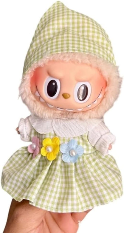 衣服のみ 17cmの人形に適しています 交換セット L Labubu 服ぬいぐるみ 対応 手作り デニムオーバーオール＆帽子セットL labubu clothes 手工製作アクセサリー かわいい ドール服 (LBB-72) [並行輸入品]