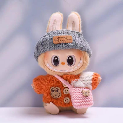 Labubu 洋服セット 17cm ラブブ人形用アクセサリー。人形のみの服なし(服6)