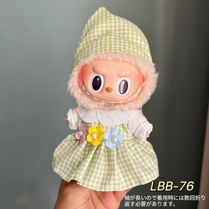 衣服のみ 17cmの人形に適しています 交換セット L Labubu 服ぬいぐるみ 対応 手作り デニムオーバーオール＆帽子セットL labubu clothes 手工製作アクセサリー かわいい ドール服 (LBB-76) [並行輸入品]