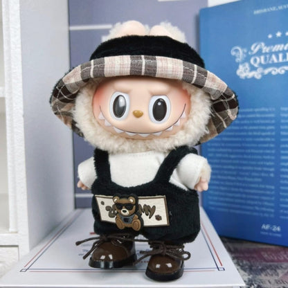 衣服のみ 17cmの人形に適しています 交換セット L Labubu 服ぬいぐるみ 対応 手作り デニムオーバーオール＆帽子セットL labubu clothes 手工製作アクセサリー かわいい ドール服 (LBB-76) [並行輸入品]