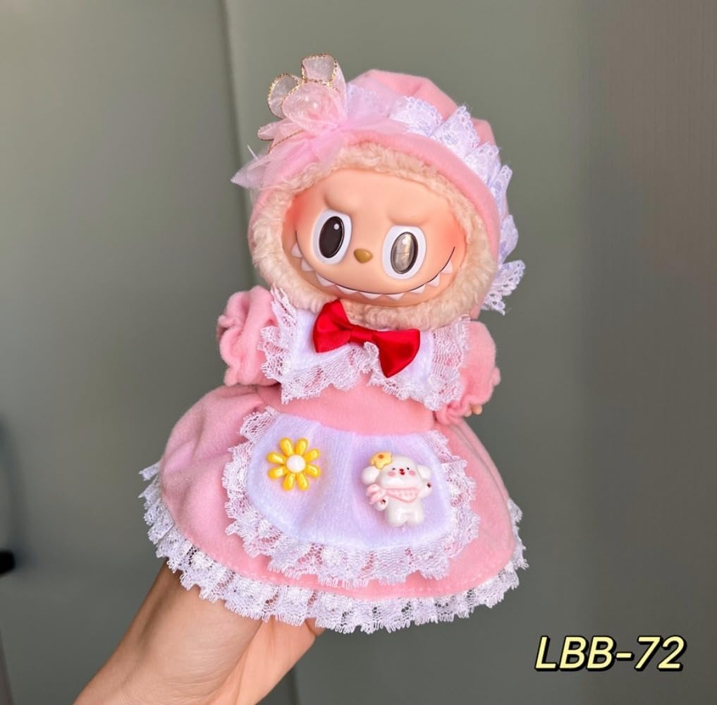 衣服のみ 17cmの人形に適しています 交換セット L Labubu 服ぬいぐるみ 対応 手作り デニムオーバーオール＆帽子セットL labubu clothes 手工製作アクセサリー かわいい ドール服 (LBB-76) [並行輸入品]