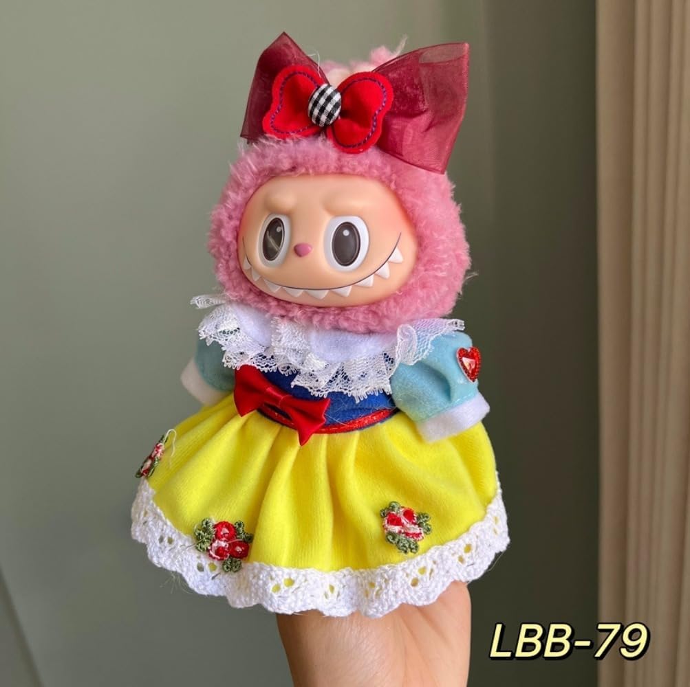 衣服のみ 17cmの人形に適しています 交換セット L Labubu 服ぬいぐるみ 対応 手作り デニムオーバーオール＆帽子セットL labubu clothes 手工製作アクセサリー かわいい ドール服 (LBB-76) [並行輸入品]