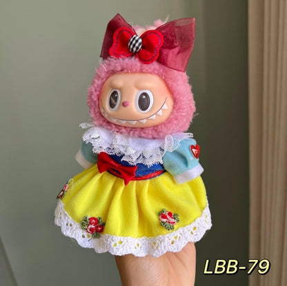 衣服のみ 17cmの人形に適しています 交換セット L Labubu 服ぬいぐるみ 対応 手作り デニムオーバーオール＆帽子セットL labubu clothes 手工製作アクセサリー かわいい ドール服 (LBB-76) [並行輸入品]