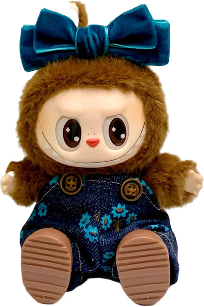 Labubu 服 Labubuぬいぐるみ 対応 手作り デニムオーバーオール＆帽子セット labubu clothes 手工製作 Labubu アクセサリー かわいい ドール服 (pradaモデルです) [並行輸入品]