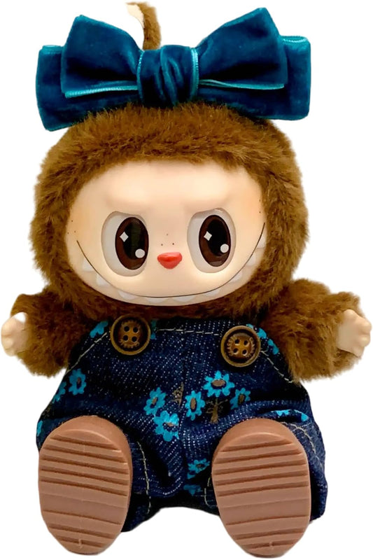 Labubu 服 Labubuぬいぐるみ 対応 手作り デニムオーバーオール＆帽子セット labubu clothes 手工製作 Labubu アクセサリー かわいい ドール服 (pradaモデルです) [並行輸入品]