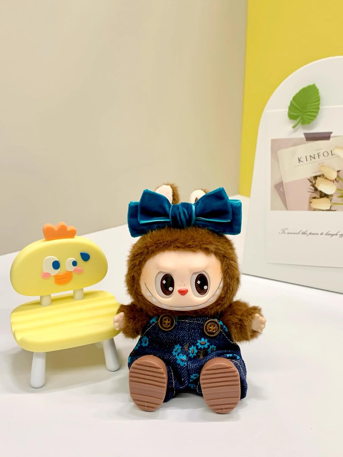 Labubu 服 Labubuぬいぐるみ 対応 手作り デニムオーバーオール＆帽子セット labubu clothes 手工製作 Labubu アクセサリー かわいい ドール服 (pradaモデルです) [並行輸入品]