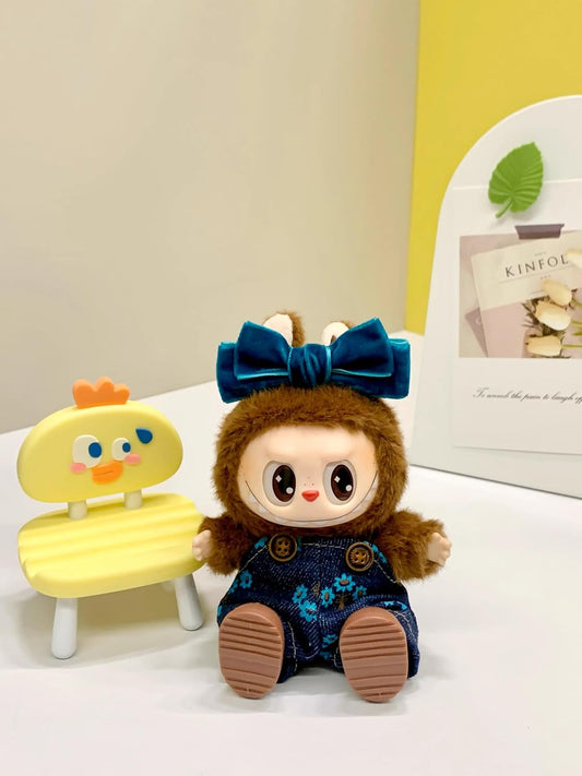 Labubu 服 Labubuぬいぐるみ 対応 手作り デニムオーバーオール＆帽子セット labubu clothes 手工製作 Labubu アクセサリー かわいい ドール服 (pradaモデルです) [並行輸入品]